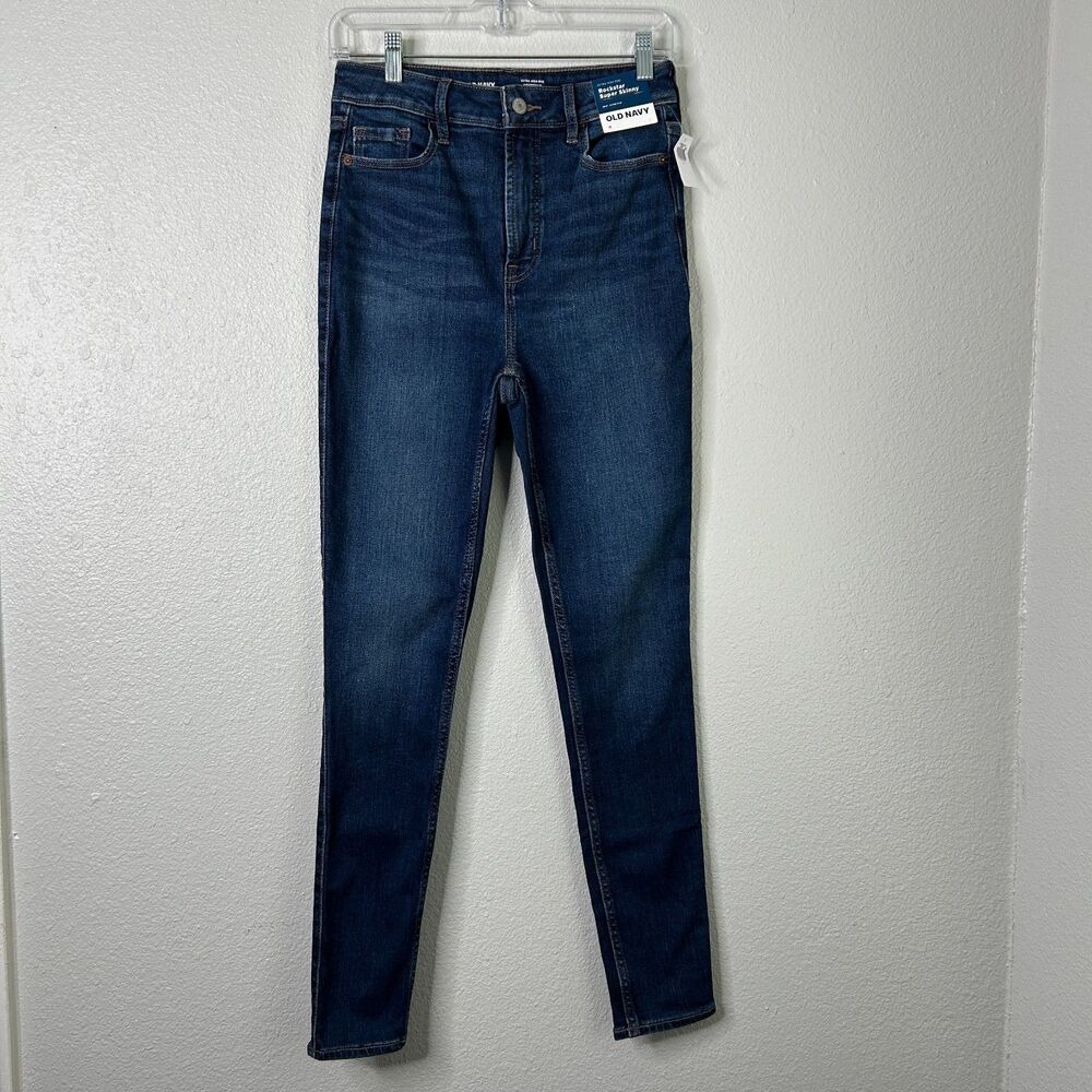 Old Navy Jeans Womens 4 Blue Rockstar High Rise Super Skinny Wardrobe Staple